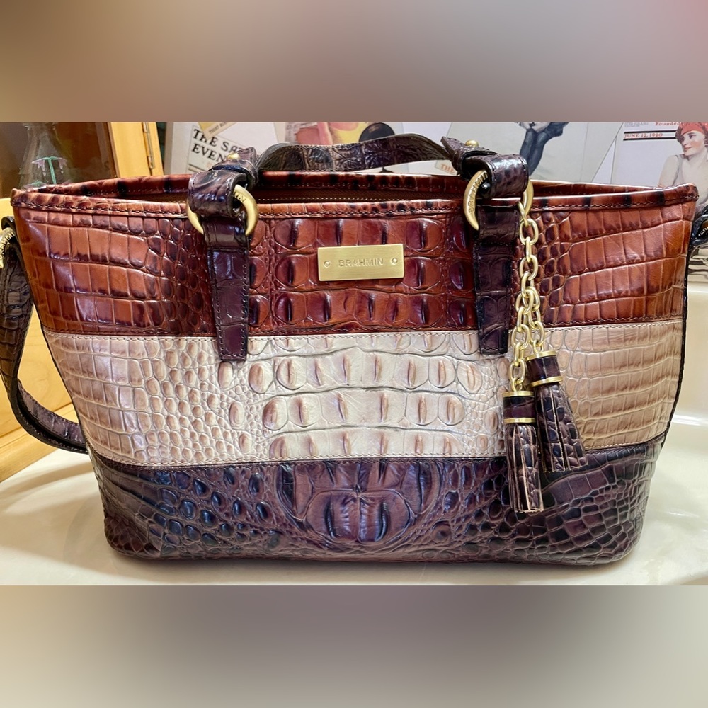 Brahmin Mini Asher Aztec Vineyard Crossbody Satchel